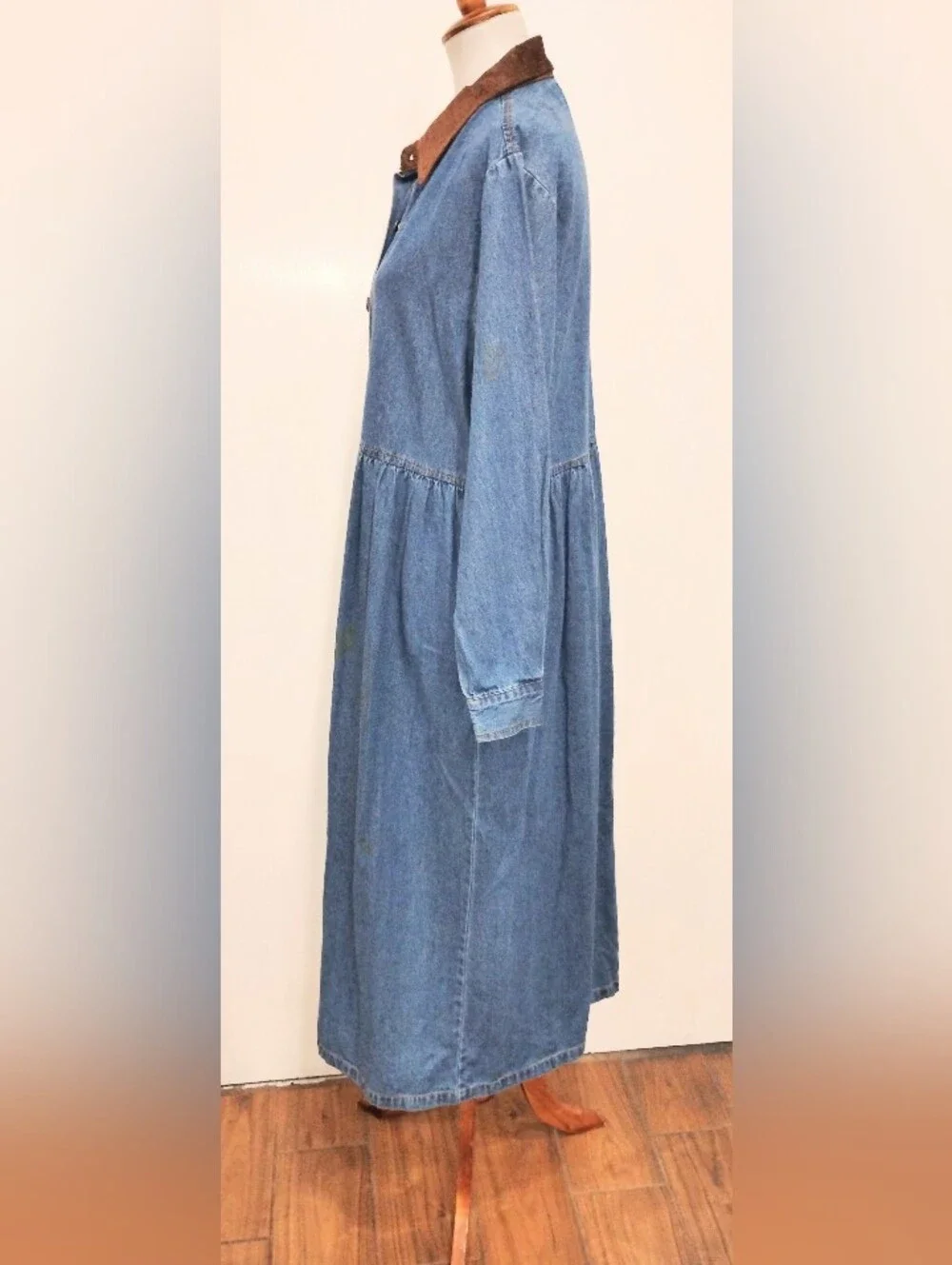 RETRO REVOLT DENIM MAXI DRESS